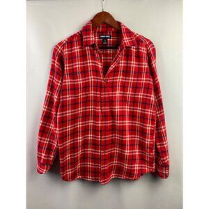 Women's Lands End Red Flannel Size XL
